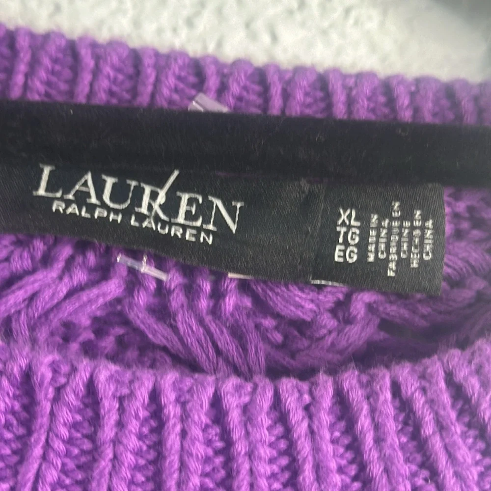 Lauren Ralph Lauren black label cable knit sweater size XlArge new - Picture 6 of 11